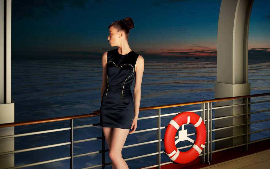 Evening on a cruise ship on The Black Sea