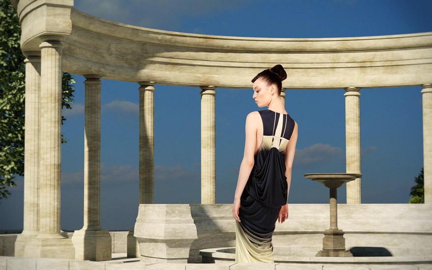 By a fountain in Odessa